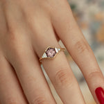Hexagon-Cut-Spinel-Engagement-Ring-in-Mauve-with-Diamonds-solid-gold-18k