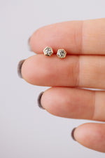 Hexagon Diamond Earrings Size Comparison 