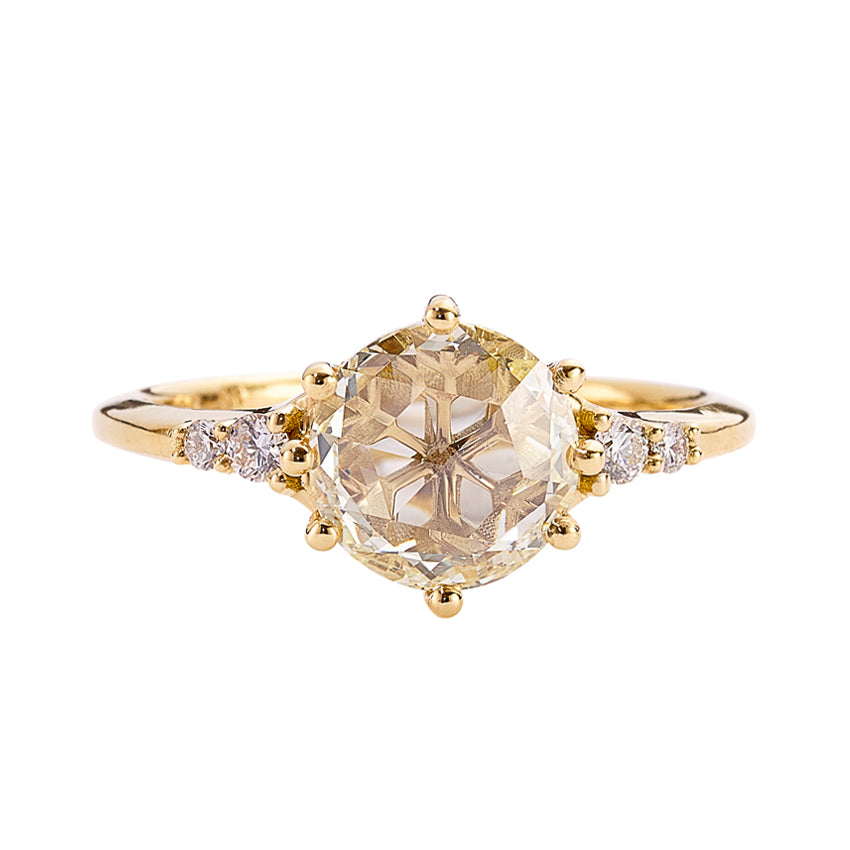 Icy-Rose-Cut-Diamond-Ring-Snowflake-Engagement-Ring-closeup