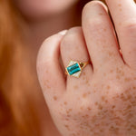 Indicolite-Tourmaline-Engagement-Ring-with-Baguette-Diamond-Pyramids-OOAK-freckles
