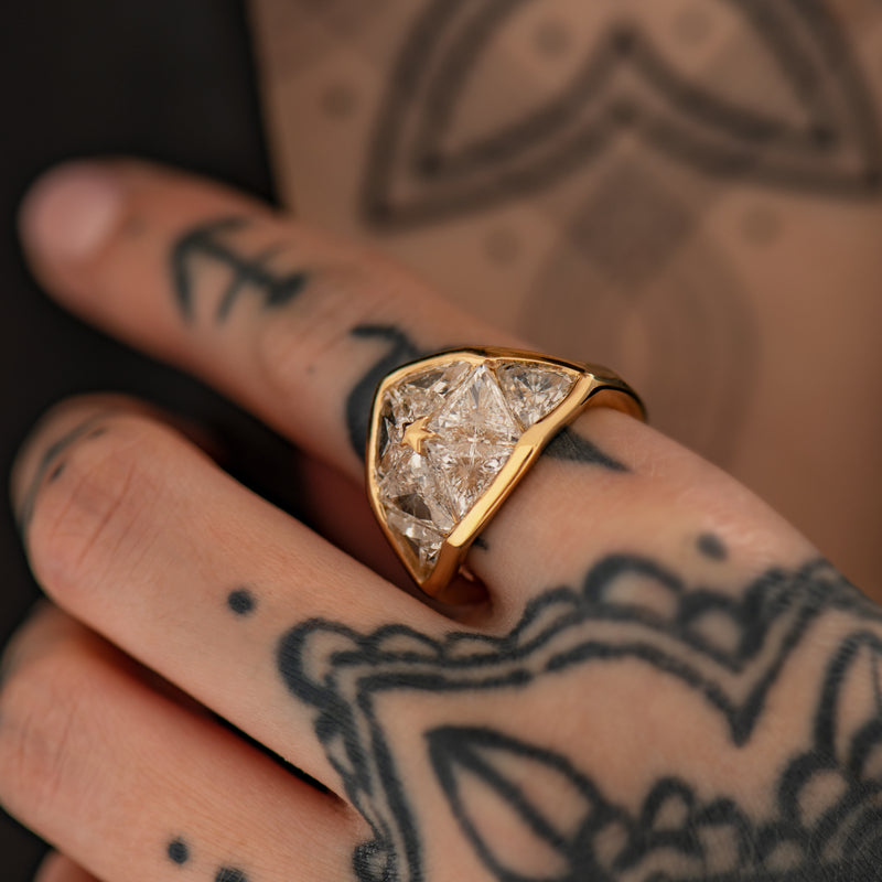 Interstellar Dome Ring with Triangle Cut Diamonds – ARTEMER