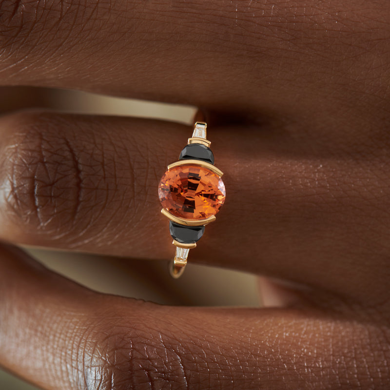 Jupiter-Orange-Spessartite-Garnet-_-Black-Diamond-Engagement-Ring-TOP-SHOT
