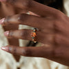    Jupiter-Orange-Spessartite-Garnet-_-Black-Diamond-Engagement-Ring-side-shot