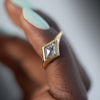 Kite-Diamond-Ring-with-a-OOAK-Salt-and-Pepper-Diamond-top-shot-on-finger
