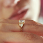 Lab-Grown-Cushion-Diamond-with-Tapered-Baguette-Wings-Engagement-Ring-side-shot