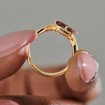 Ladybug-Red-Garnet-_-Black-diamond-Ring-solid-gold