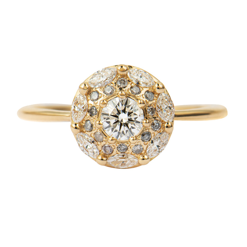 Mandala-Engagement-Ring-with-White-and-Grey-Diamonds-closeup