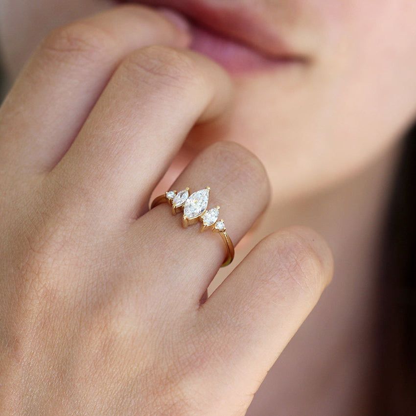 Marquise Diamond Engagement Ring Art Deco Ring – ARTEMER