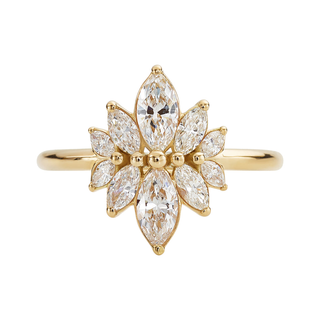 Viola - Ring 18K Marquise Cluster Diamond Ring - MNOP Jewelry