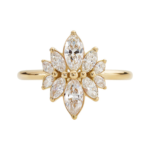 Marquise-cut-Diamond-Cluster-Engagement-Ring-Flower-Diamond-Cluster-ring-closeup