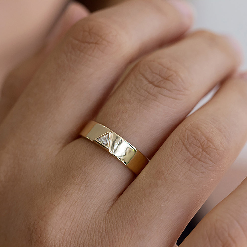 Men's Ring Golden Aura 6 mm