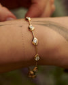 Minimalist-Daisy-Chain-Gold-Bracelet-with-White-Diamonds-SIDE-SHOT