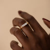 Minimalist-Engagement-Ring-with-OOAK-Long-Baguette-Diamond-solid-gold-18k