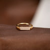 Minimalist-Engagement-Ring-with-OOAK-Long-Baguette-Diamond-sparking