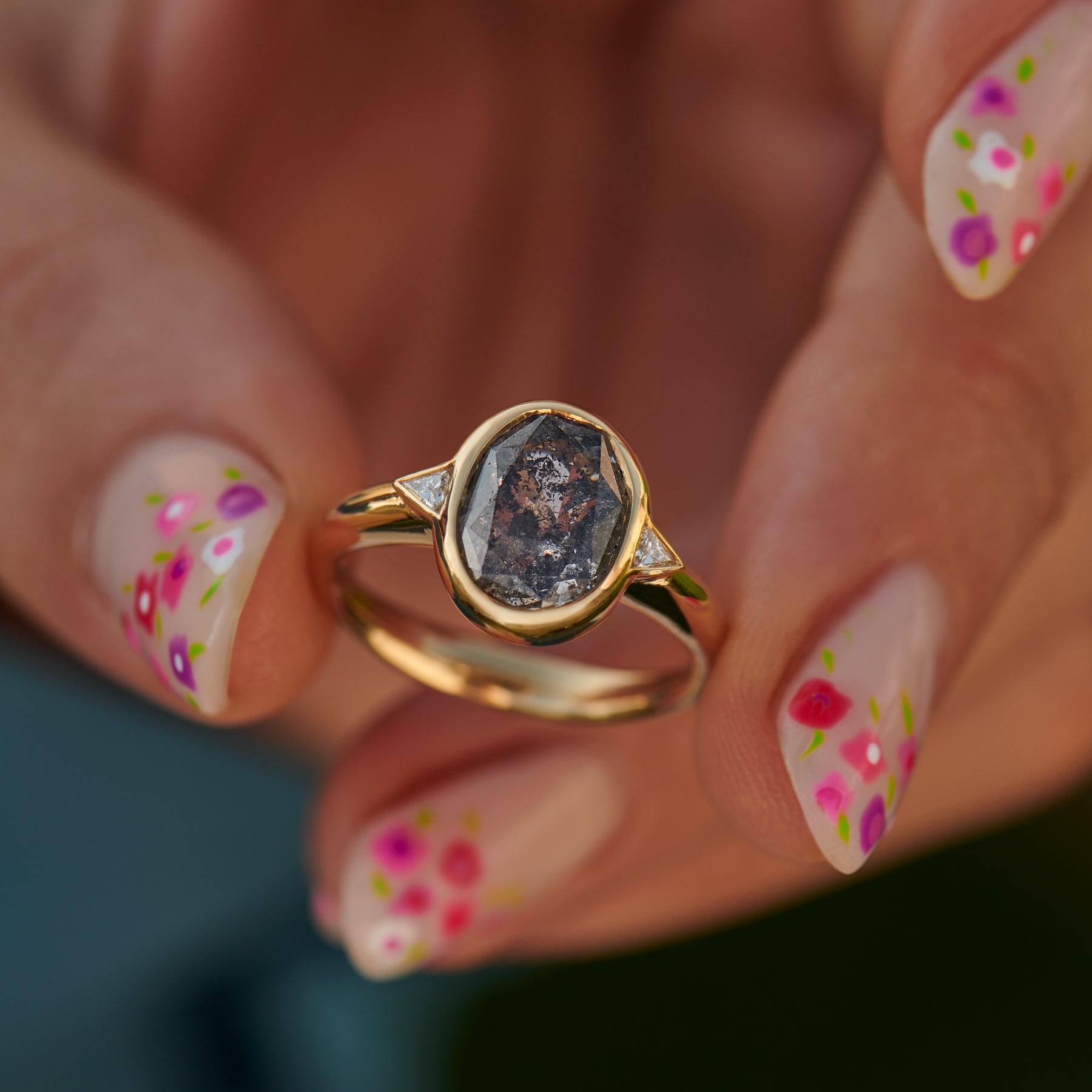 Fake salt and pepper diamond ring Clearance