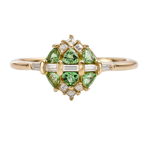 Mint-Garnet-and-Diamond-Cluster-Engagement-Ring-closeup