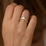 Needle Baguette Tiara Ring with Gold Bars9