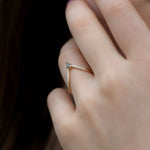Ready to Ship - Nesting Kite Diamond Wedding Ring with a Pave Diamond Band (size US 5.5-5.75)