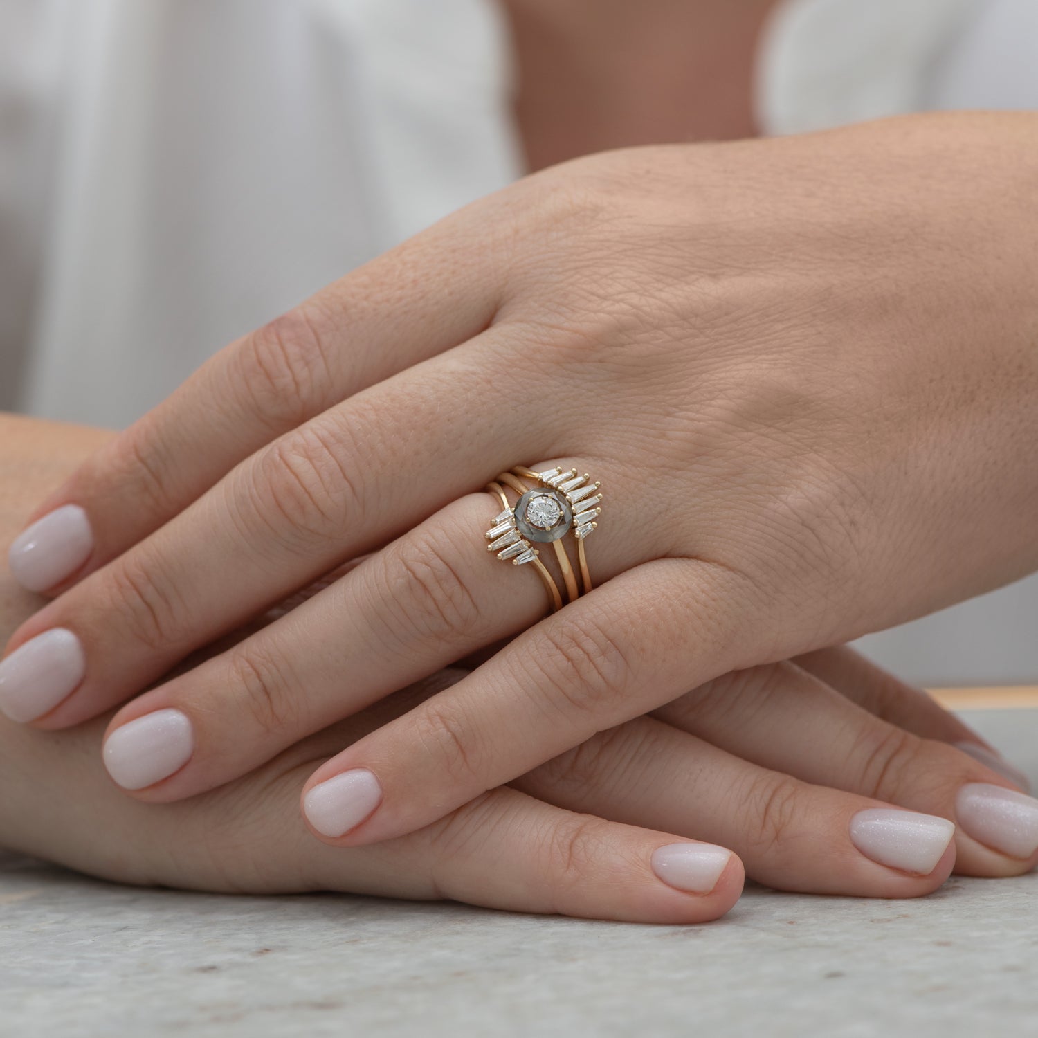 Nesting Rings Oval Engagement Rings With Wedding Band