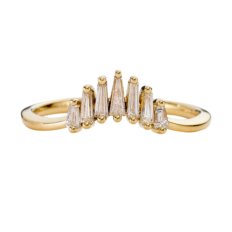 Nesting Wedding Ring with Baguette Diamonds - L