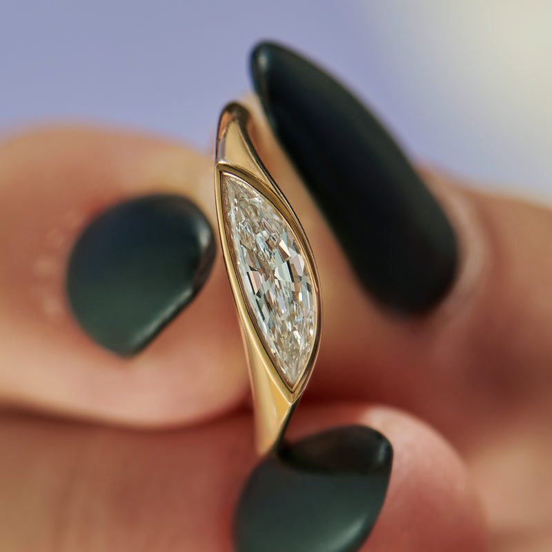 Neve-OOAK-Diamond-Signet-Engagement-Ring-on-finger