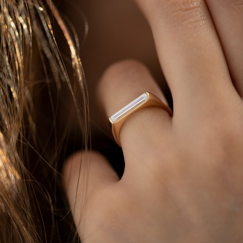 OOAK-Baguette-Diamond-Solitaire-Ring-Minimalist-Engagement-Ring-side-shot