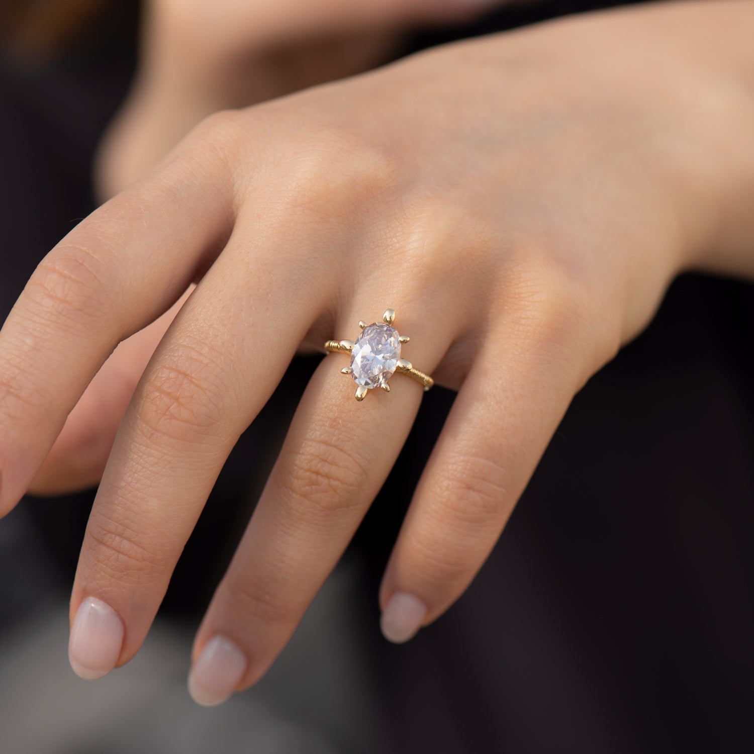 Beschrijven Bibliografie Verslaggever OOAK Champagne Diamond Engagement Ring with Organic Golden Accenting –  ARTEMER