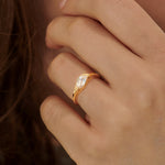 OOAK-Flame-Cut-Diamond-Engagement-Ring-SIDE-SHOT-ON-FINGER