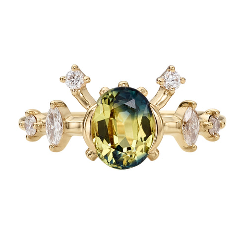 OOAK-Parti-Sapphire-_-Marquise-Diamond-Engagement-Ring-closeup