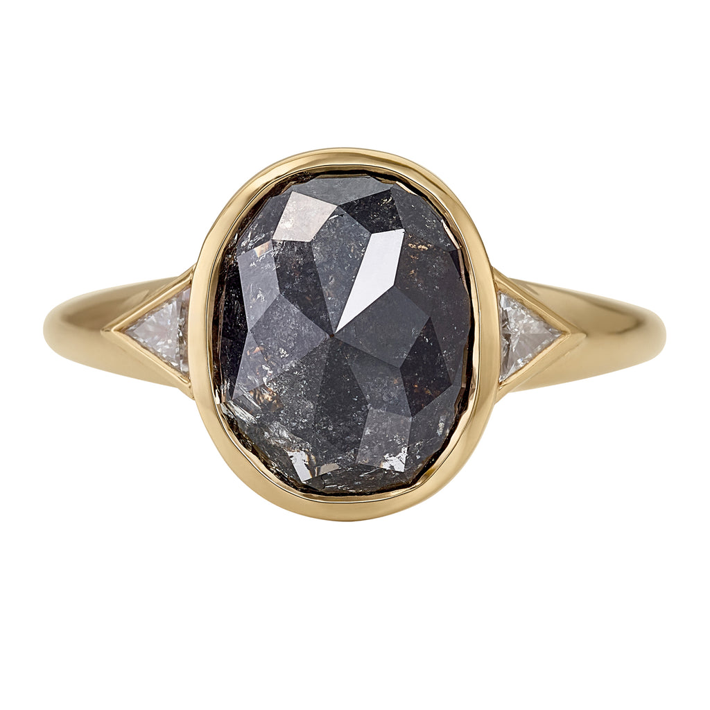 OOAK Salt Pepper Rose Cut Diamond Engagement Ring – ARTEMER