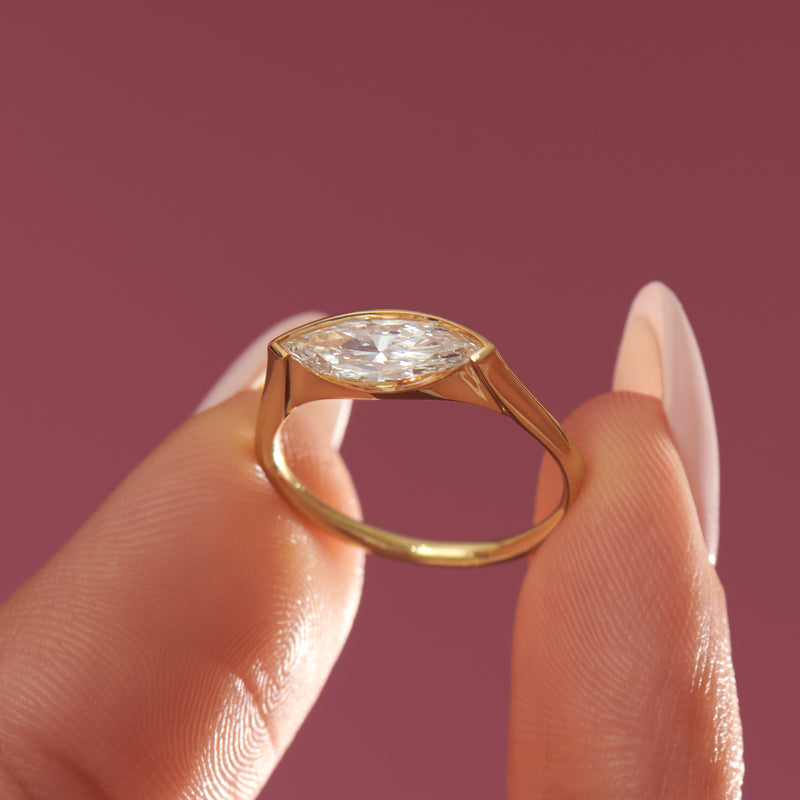 OOAK-Stream-Long-Marquise-Diamond-_-Gold-Engagement-Ring-SOLID-GOLD