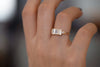 OOAK Tapered Baguette Diamond Lineup Ring Side View on Hand 