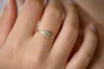 OOAK Baguette Cut Cluster Diamond Ring - Unique Engagement Ring on Hand 