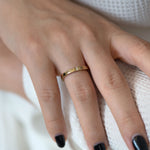 Baguette Wedding Band - Hers on finger
