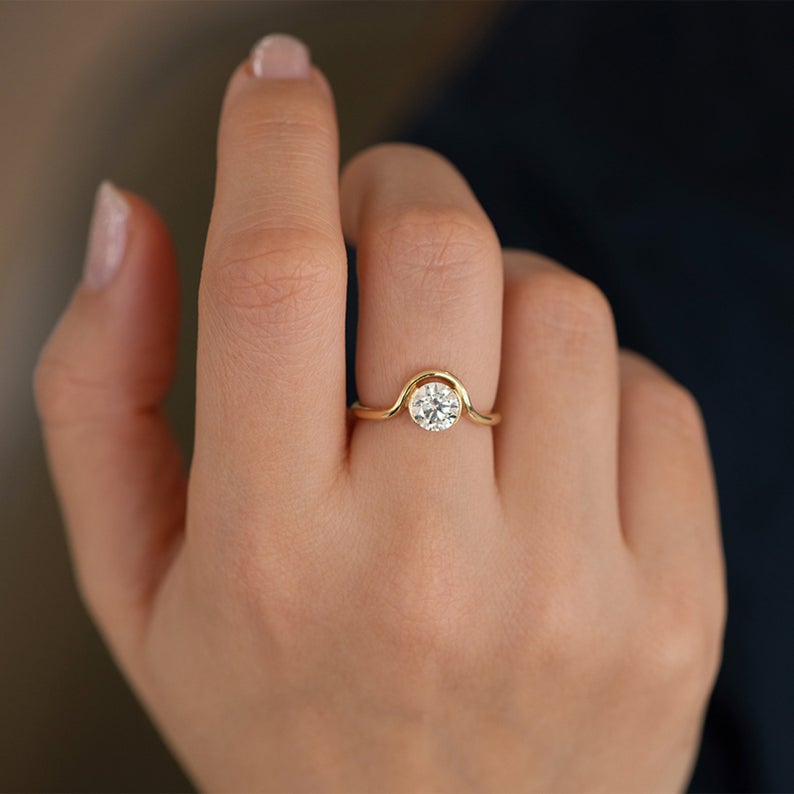 One-Carat-Round-Diamond-Ring-Solitaire-Engagement-Ring-on-finger