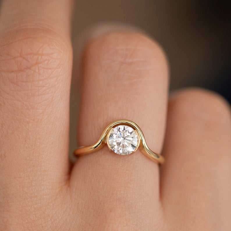 Classic Single Row Diamond Engagement Ring S3531 - Fana