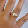 One Carat Trillion Cut Diamond Engagement Ring Close Up