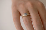 One Carat Diamond Ring with a Snowy Diamond on Hand lower angle 