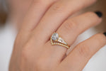 One Carat Diamond Ring with a Snowy Diamond on Hand in set up close 