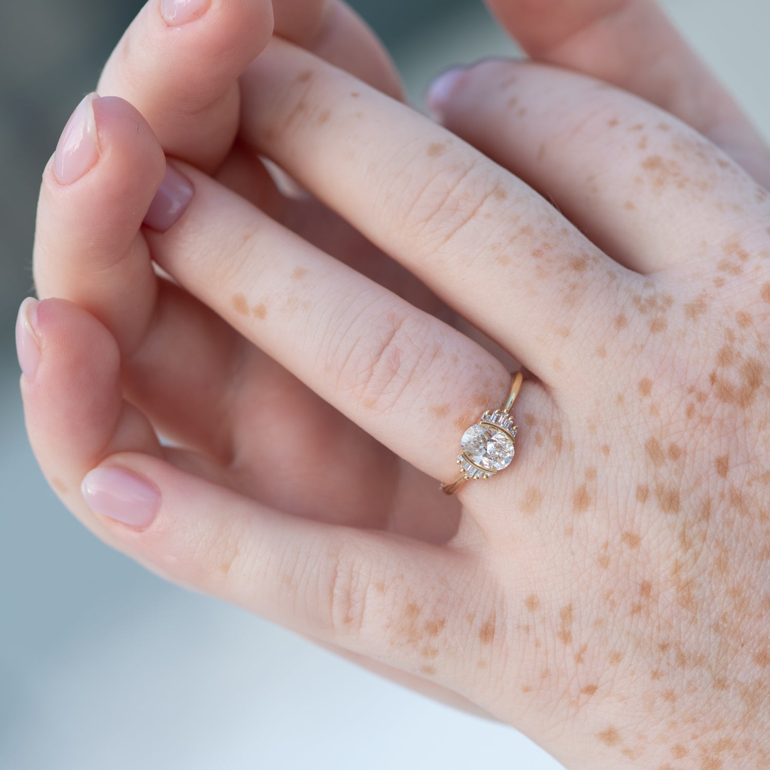 One carat oval diamond ring on hand Clearance