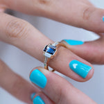 Parti-Sapphire-Art-Deco-Ring-with-TLB-Diamonds-and-a-Golden-Bezel-OOAK-ARTEMER