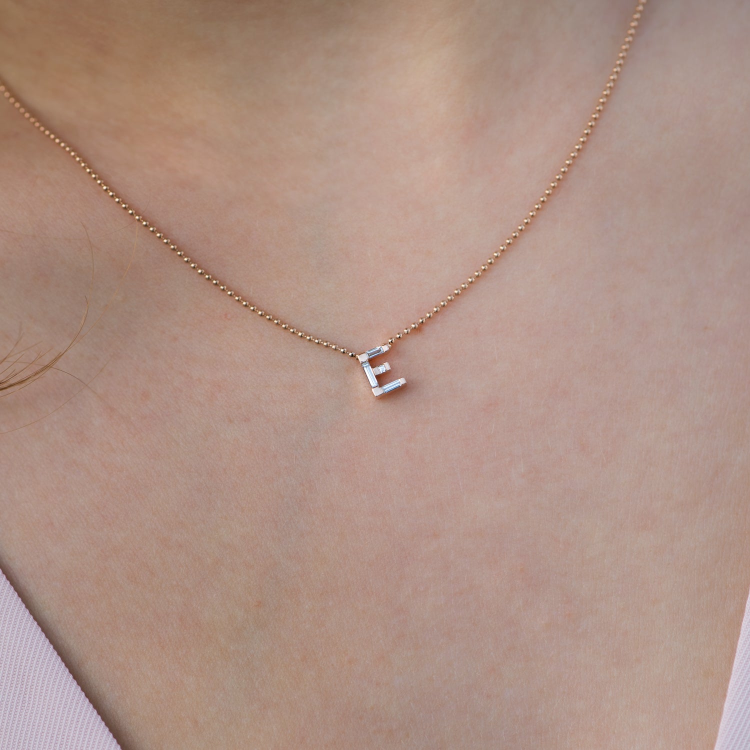 Personalized Initial Necklace with Baguette Diamonds – ARTEMER