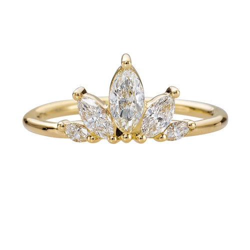 Petal-Wedding-Band-with-Marquise-Cut-Diamonds-closeup