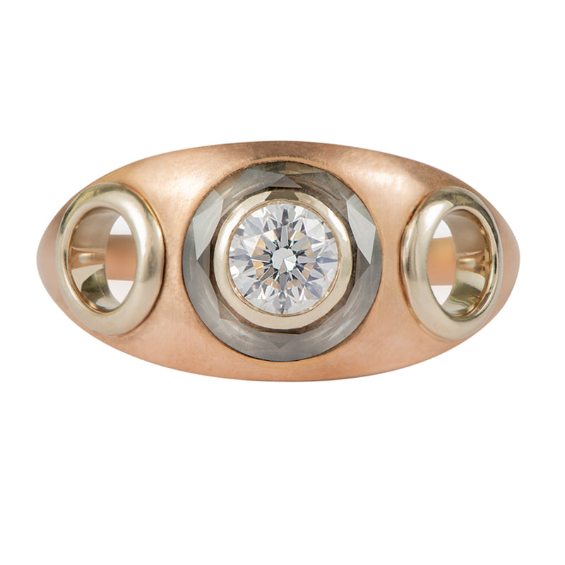 Piercing-Engagement-Ring-with-Grommets-and-a-Grey-Diamond-Halo-closeup