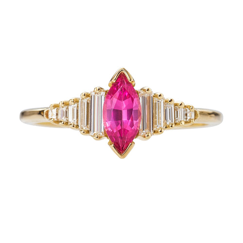 Pink-Spinel-Engagement-Ring-with-a-Dainty-Diamond-Lineup-closeup