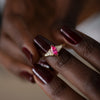Pink-Spinel-Engagement-Ring-with-a-Dainty-Diamond-Lineup-top-shot