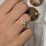 Princess-Cut-Solitaire-Engagement-ring-with-Baguette-Diamond-Detailing-OOAK-shiny