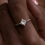 Princess-Cut-Solitaire-Engagement-ring-with-Baguette-Diamond-Detailing-OOAK-top-shot