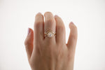 Ready to Ship - Single Diamond Curved Wedding Ring  (size US 7-7.5)