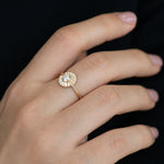 Round Diamond Cluster Engagement Ring Up Close